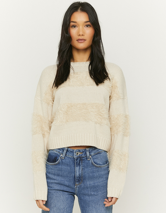 TALLY WEiJL, Beige Fluffy Jumper for Women