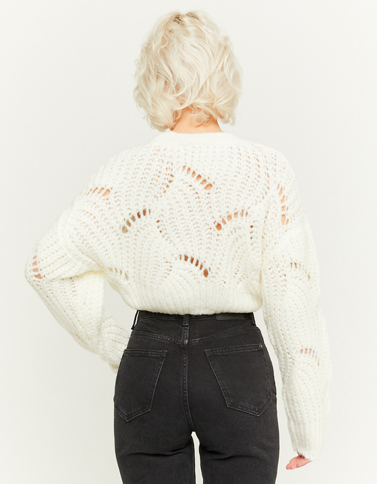 TALLY WEiJL, Pull Court Blanc en Maille Épaisse for Women