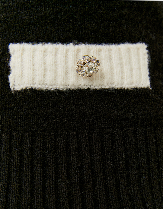 TALLY WEiJL, Gecroppter schwarzer Pullover mit Kontrast-Details for Women
