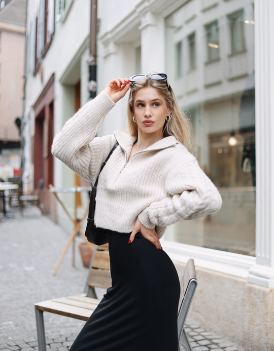TALLY WEiJL, Weisser Pullover mit Zip Up for Women