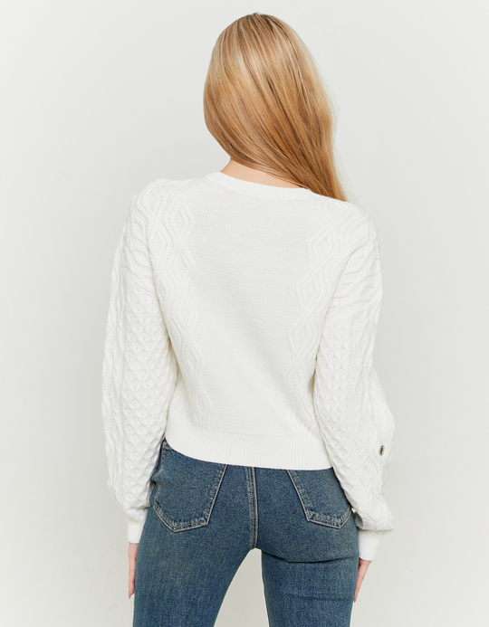 TALLY WEiJL, Maglione Bianco con Occhielli for Women