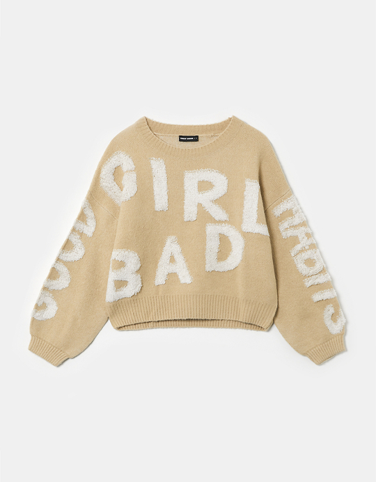 TALLY WEiJL, Maglione Oversize Fantasia Beige for Women