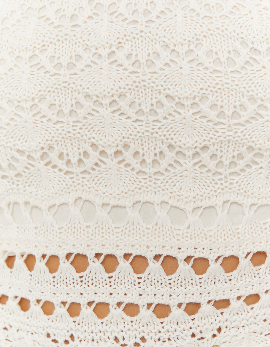 TALLY WEiJL, White Crochet Halter Top for Women