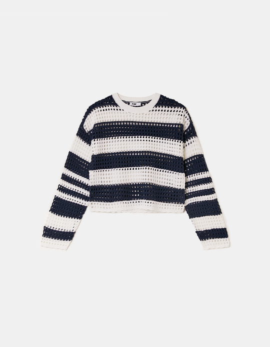 TALLY WEiJL, White Striped Pullover for Women