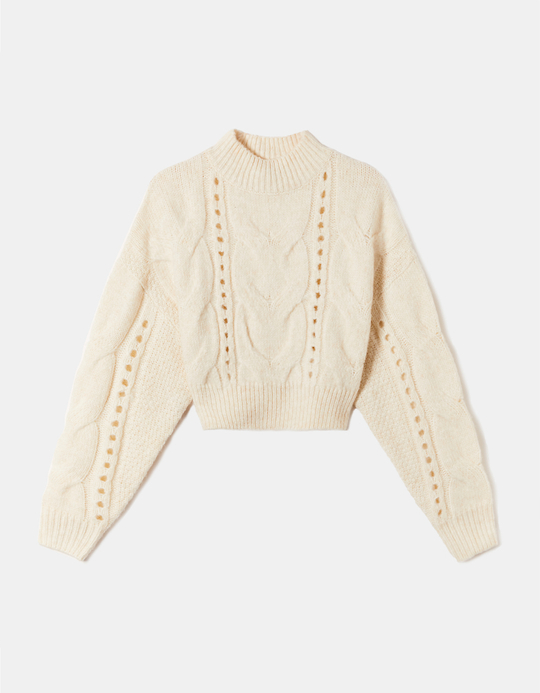 TALLY WEiJL, Maglione a Fili Intrecciati Beige for Women