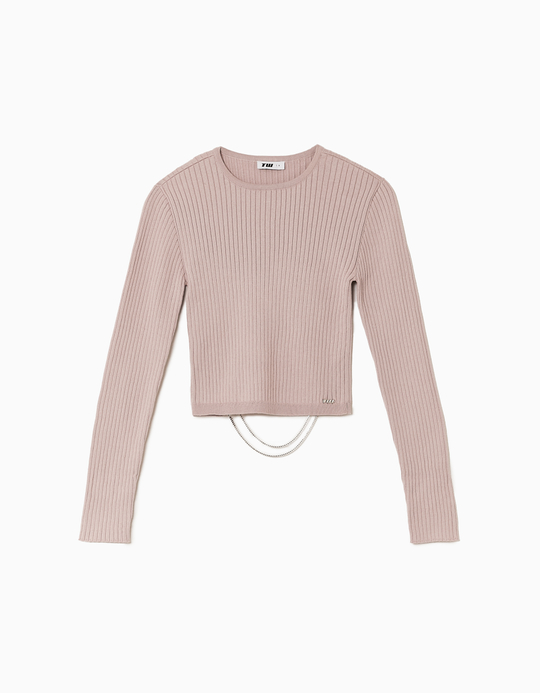 TALLY WEiJL, Purple Jumper with Detachable Strass Chain for Women