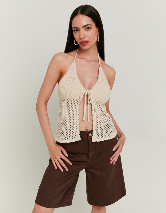 TALLY WEiJL, White Crochet Top for Women