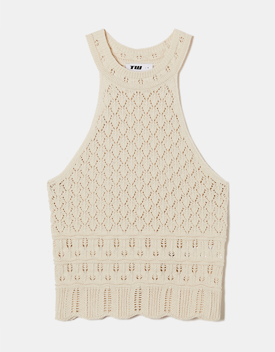 TALLY WEiJL, Embroidery Crochet Top for Women