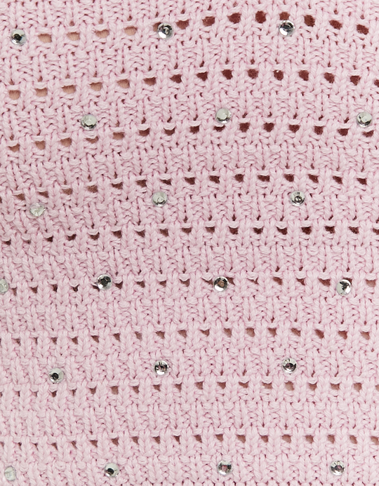 TALLY WEiJL, Top in Maglia Pointelle Rosa for Women