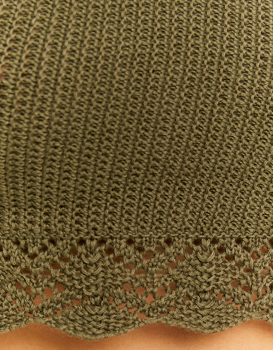 TALLY WEiJL, Crop Top Kaki en Crochet for Women