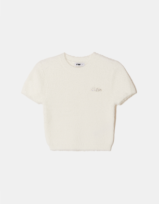 TALLY WEiJL, Weisser kuscheliger Pullover mit Schleife for Women