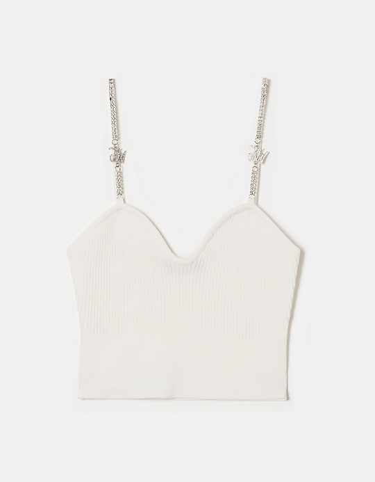 TALLY WEiJL, Top en maille bretelles strass for Women