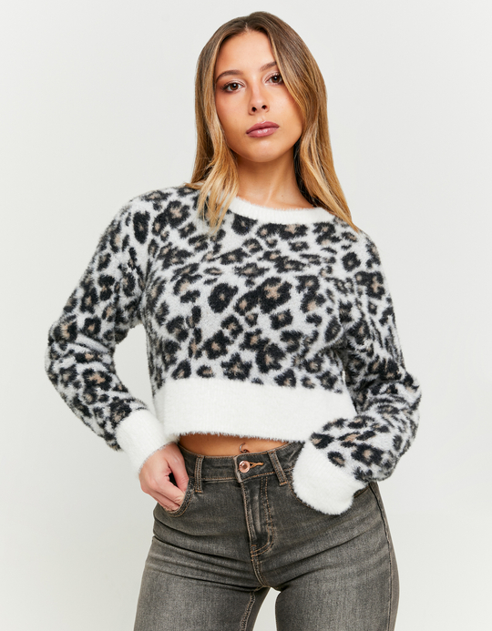 TALLY WEiJL, Leo Print Soft Touch Jumper for Women