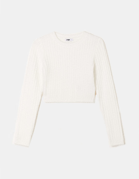TALLY WEiJL, Pull Basique Court Touché doux Blanc for Women