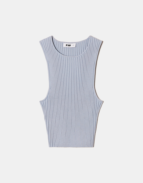 TALLY WEiJL, Hellblaues Ribbed Top for Women