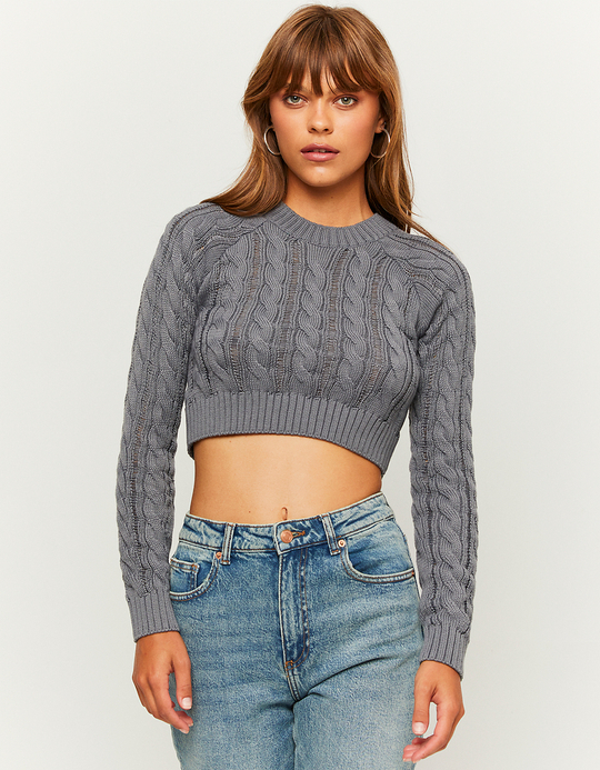 TALLY WEiJL, Cable Knit Cropped Jumper for Women