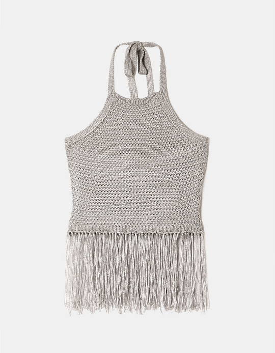 TALLY WEiJL, Grey Knit Crop Top for Women
