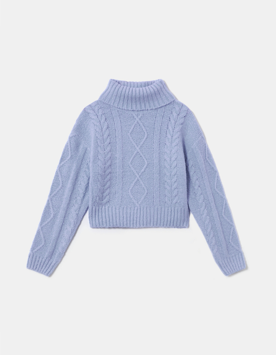 TALLY WEiJL, Blauer Kabelstrick Pullover for Women
