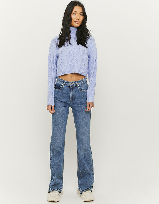 TALLY WEiJL, Blauer Kabelstrick Pullover for Women
