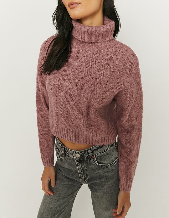 TALLY WEiJL, Rosa Kabelstrick Pullover for Women
