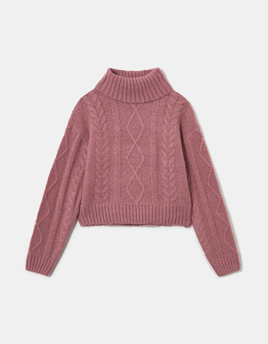 TALLY WEiJL, Rosa Kabelstrick Pullover for Women