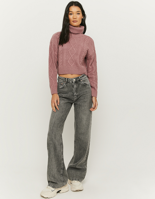 TALLY WEiJL, Rosa Kabelstrick Pullover for Women