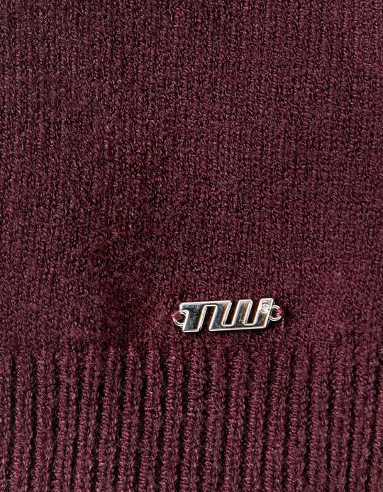 TALLY WEiJL, Bordeauxroter Basic Strickpullover for Women