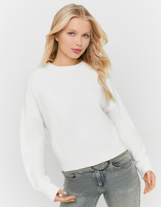 TALLY WEiJL, Pullover Basic Bianco in Maglia for Women