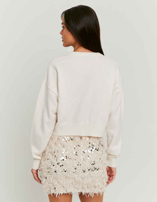 TALLY WEiJL, Maglione Bianco Ricamato in Maglia for Women