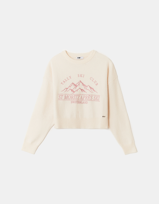 TALLY WEiJL, Maglione Bianco Ricamato in Maglia for Women