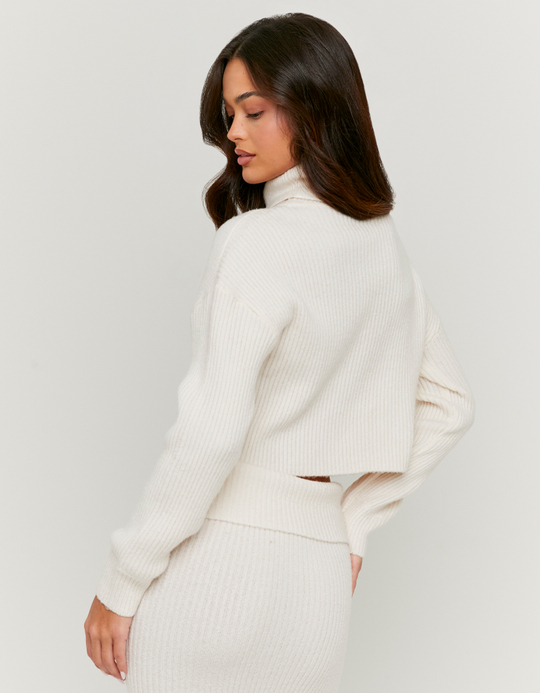 TALLY WEiJL, White Turtle Neck Knit  Jumper for Women