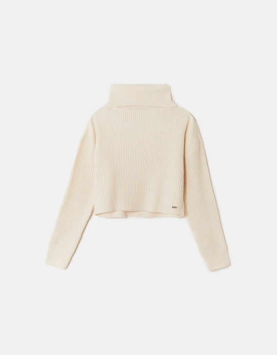 TALLY WEiJL, White Turtle Neck Knit  Jumper for Women