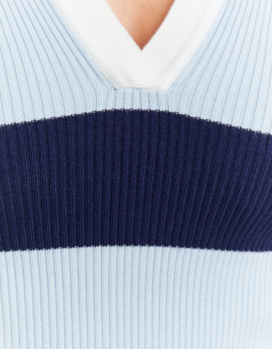 TALLY WEiJL, Striped Fitted Jumper with Polo Neck for Women