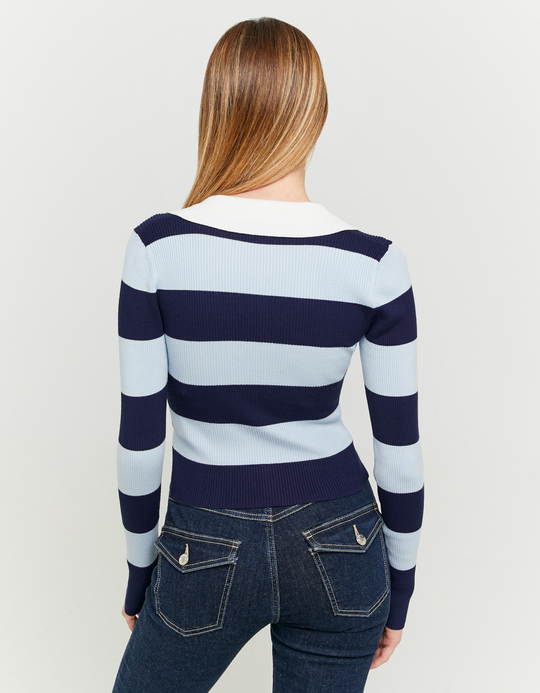 TALLY WEiJL, Striped Fitted Jumper with Polo Neck for Women