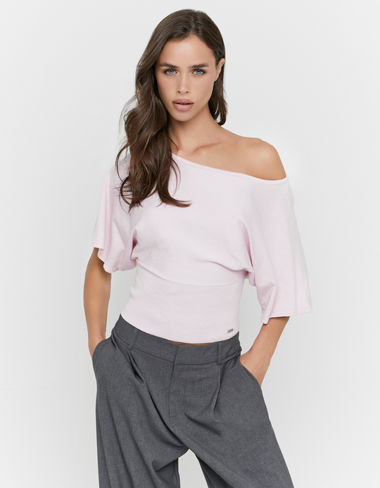 TALLY WEiJL, Pink Boat Neck Top for Women