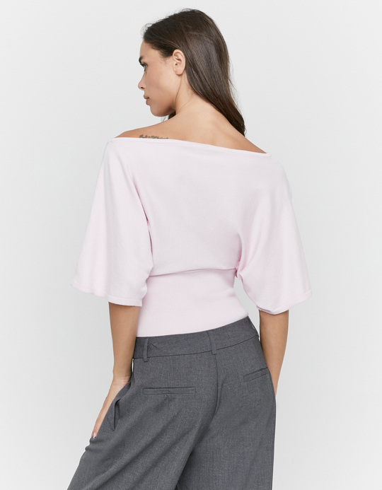 TALLY WEiJL, Pink Boat Neck Top for Women