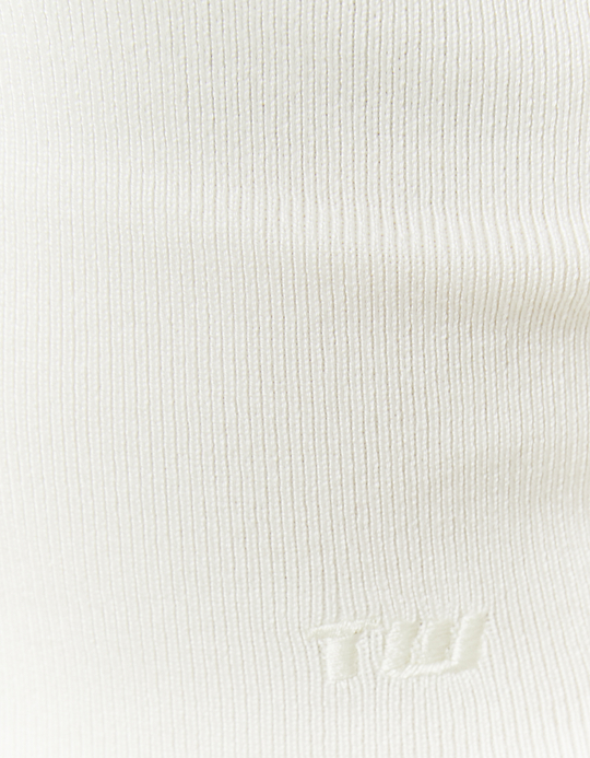 TALLY WEiJL, White Knitted Top with Crossed Straps for Women