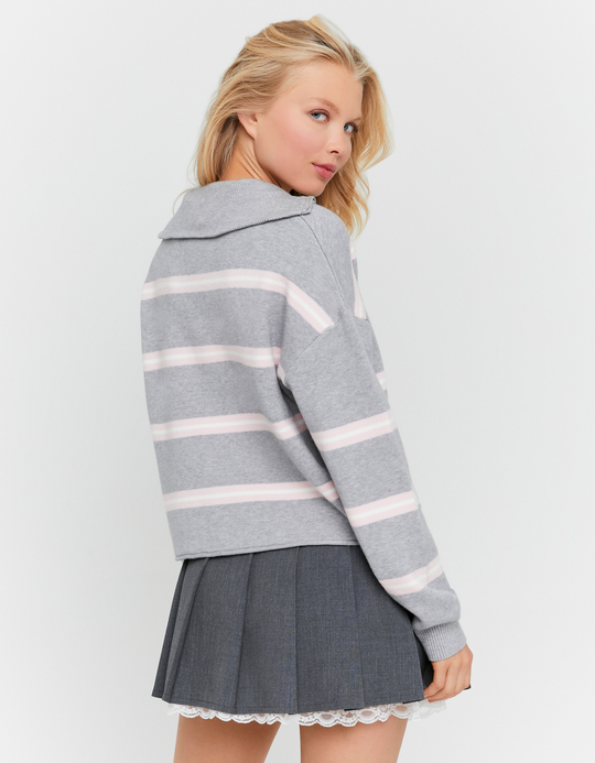 TALLY WEiJL, Maglione in maglia a righe grigio for Women