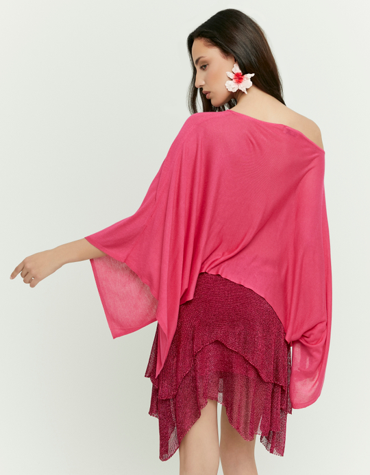 TALLY WEiJL, Pink Asymmetric Knit Cape for Women