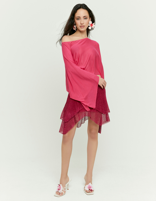 TALLY WEiJL, Pink Asymmetric Knit Cape for Women