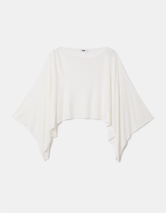 TALLY WEiJL, Mantella Asimmetrica in Maglia Bianca for Women