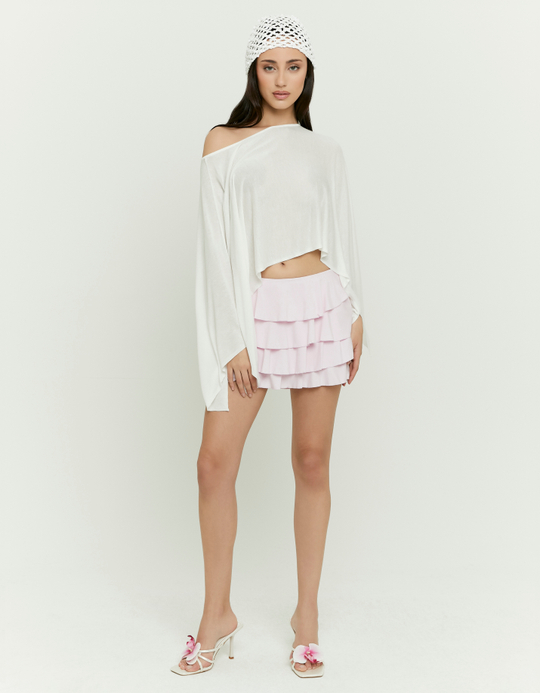 TALLY WEiJL, Mantella Asimmetrica in Maglia Bianca for Women