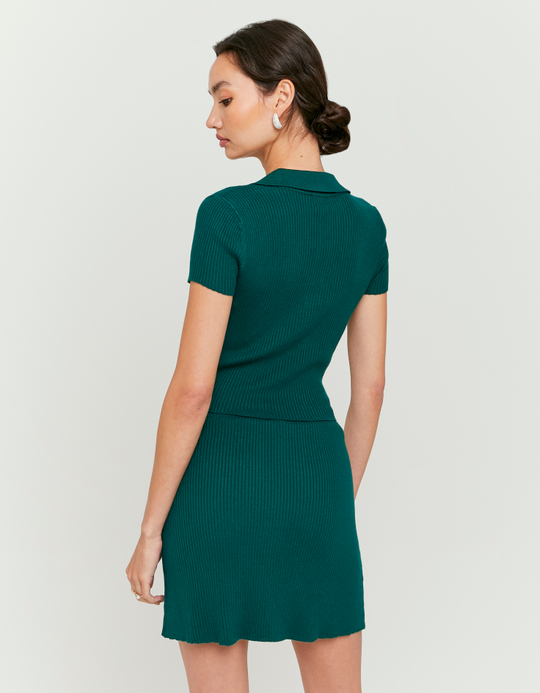 TALLY WEiJL, Green Knitted Polo Top for Women
