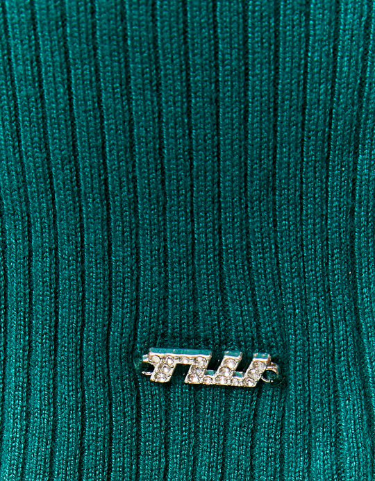 TALLY WEiJL, Green Knitted Polo Top for Women