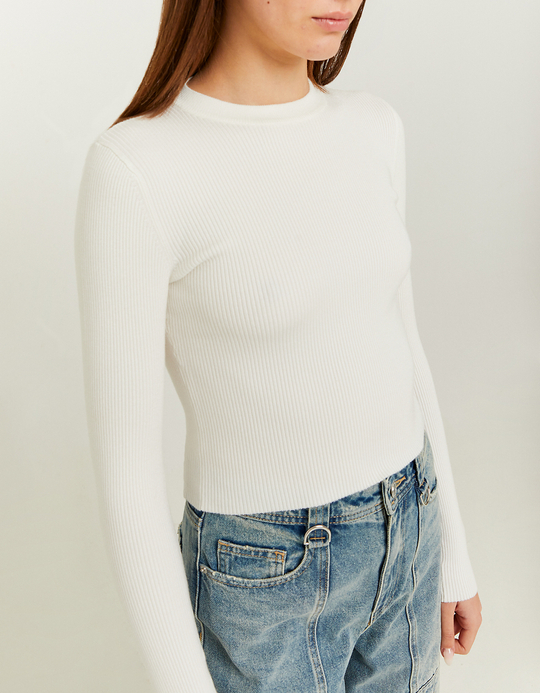 TALLY WEiJL, Weisser Cropped Pullover for Women
