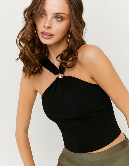 TALLY WEiJL, Black Halter Top for Women
