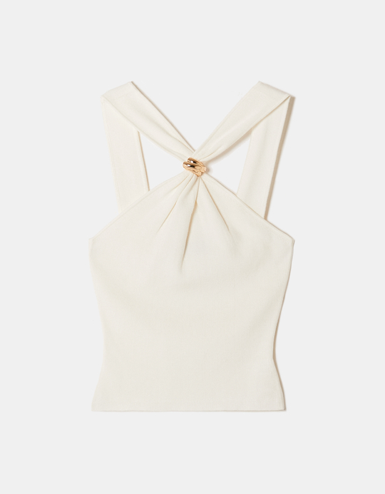 TALLY WEiJL, White Halter Top for Women