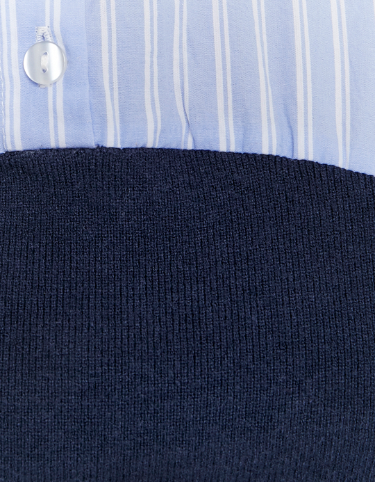 TALLY WEiJL, Pull en Maille Bleu Effet Superposé for Women