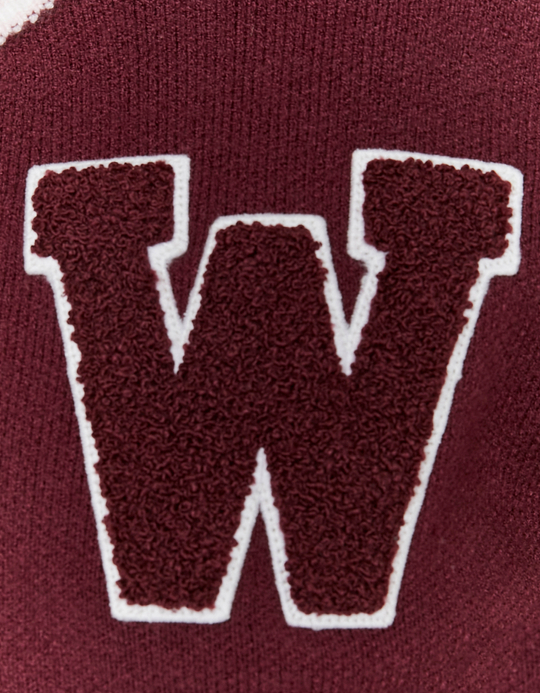 TALLY WEiJL, Cardigan Corto in Maglia Bordeaux for Women