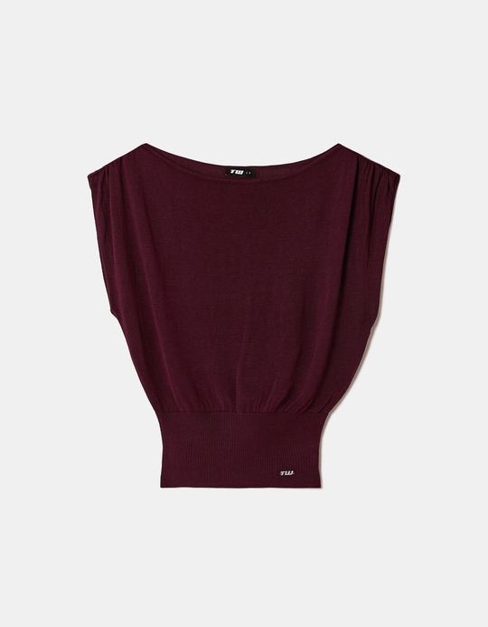 TALLY WEiJL, Burgundy Knit Top for Women